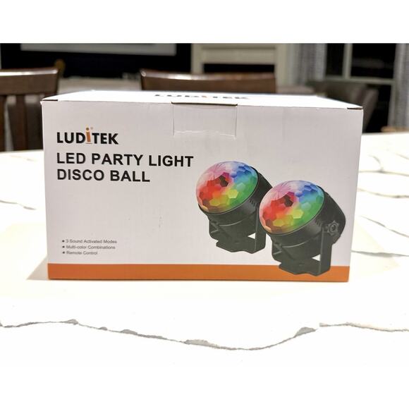 NEW! Luditek 2-Pack Sound Activated Party Lights Disco Ball DJ Strobe w. Remotes - Picture 2 of 3